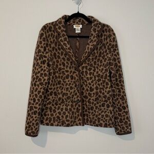 Vintage Talbots Leopard Print Wool Blazer Jacket Women’s Medium